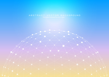 3D多边形网状球体，点线连接的科技矢量背景