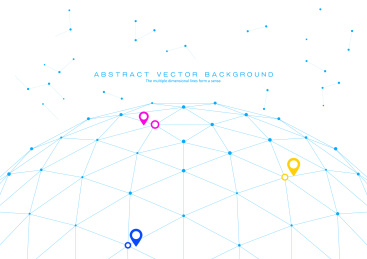3D多边形网状球体，点线连接的科技矢量背景