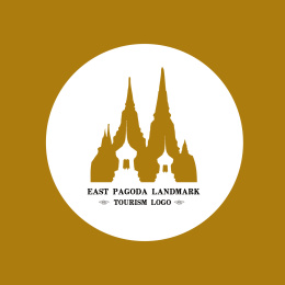 东南亚佛教建筑塔群  标志logo矢量素材 