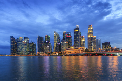 新加坡滨海湾夜景