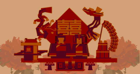 婚礼仪式扁平风格