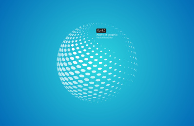 抽象圆点组成球体背景，3D球体