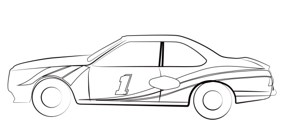 汽车线描