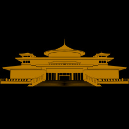 中国古建筑宫殿 西安博物院矢量剪影