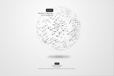 点和线连接，分子结构，抽象矢量3D球体