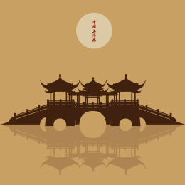 扬州瘦西湖五亭桥明月  剪影