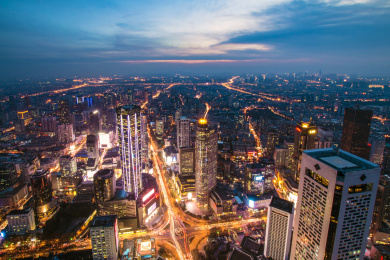 南京新街口黄昏