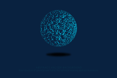 点构造球面线框、技术科技意义抽象插图