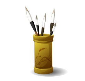 中式毛笔筒  竹筒