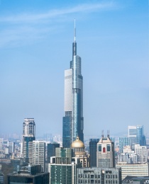 南京最高峰紫峰大厦城市天际线