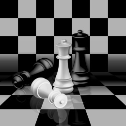 国际象棋场景，三维.