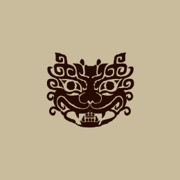 椒图铺首门环神兽图案 狮子图腾 矢量标志素材