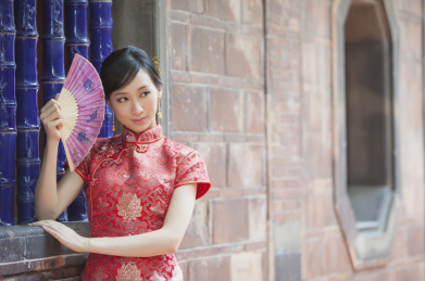 旗袍青年女人 旗袍