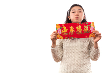 中国女孩过新年和对联