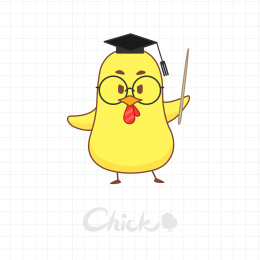 可爱博士小鸡讲师矢量卡通插画 认真上课 演讲 教导学生