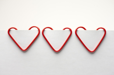 纸,心型,回形针 棚内拍摄