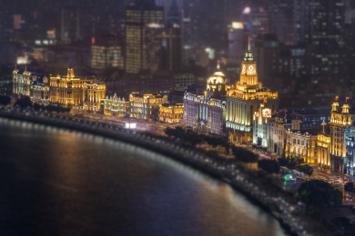 上海外滩城市夜景风光