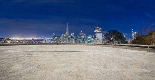 旧金山的街道空水泥地面