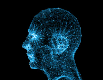 科技艺术线条组成的人体，人体模型，多边形科技艺术人