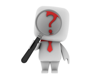 商务小白人拿着放大镜