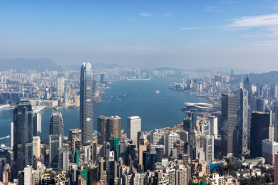 香港维港两岸的摩天大楼