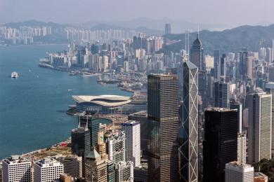 香港维港两岸的摩天大楼