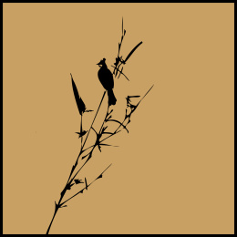 中国古典 竹子 君子 鸟雀墨迹 水墨 手绘 中国画 矢量 标志logo素材