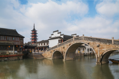 中国江苏省苏州昆山市千灯古镇风光