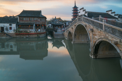 中国江苏省苏州昆山市千灯古镇风光