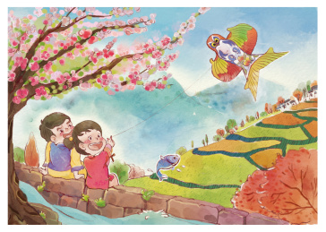 阳春三月放风筝