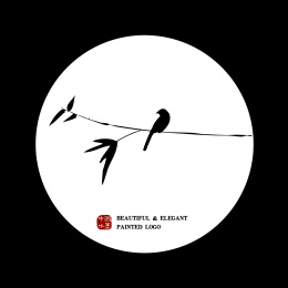 中国古典 竹子 君子 墨迹 鸟雀水墨 手绘 中国画 矢量 标志logo素材