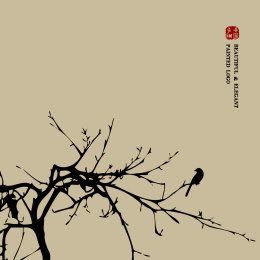中国古典 枯树 墨迹 鸟雀水墨 手绘 中国画 矢量 标志logo素材