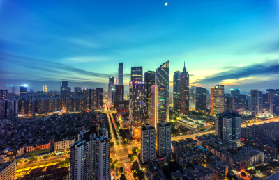 广州城市风光，珠江新城CBD