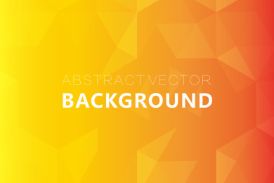 橙黄色渐变的多边形插图，由三角形组成。几何背景与梯度折纸风格。
