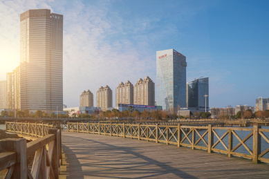 中国江苏省宜兴市城市风光