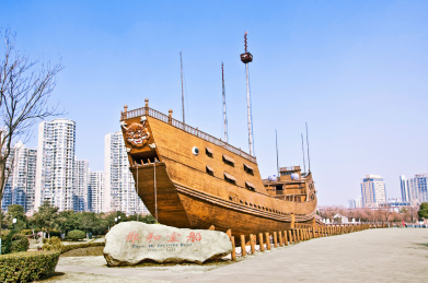江苏省南京市郑和宝船厂航海船建筑景观