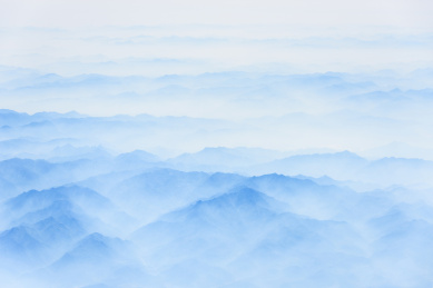 航拍中国山川 水墨画风格