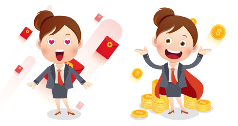 卡通 商务 人