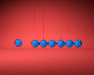 漂亮的牛顿球，撞击