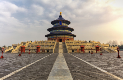 春季北京天坛祈年殿日出