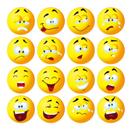 Cartoon faces expressions vector set