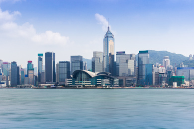 香港维多利亚港城市天际线