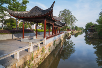 中国江南地区古镇风光和旅游