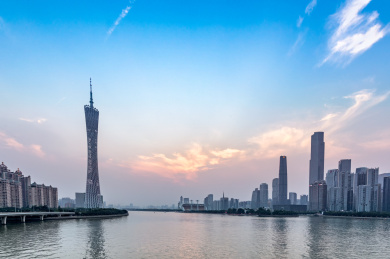 Guangzhou tower Pearl River architectural scenery in China