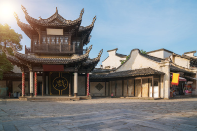 中国江南地区古镇风光和旅游