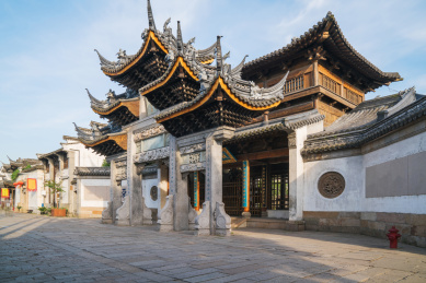 中国江南地区古镇风光和旅游