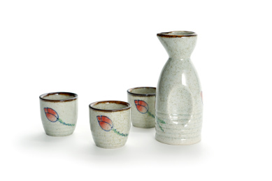 手绘莲花陶瓷清酒具