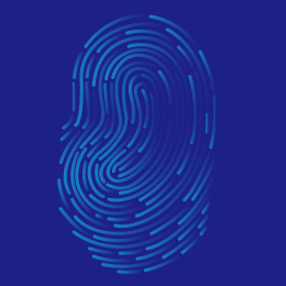 指纹，安全、机密、科学技术抽象矢量背景图 