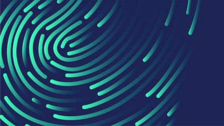 指纹，安全、机密、科学技术抽象矢量背景图