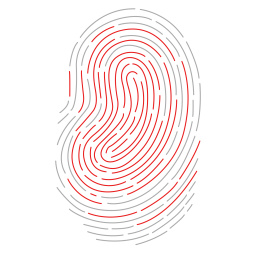 指纹，安全、机密、科学技术抽象矢量背景图